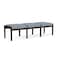 Lesro Lenox Wood 3 Seat Bench Wood Frame, Mocha, RS Rain Song Upholstery LW3001 - alternate 3